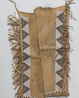 1800’s Old Style Native American Beige Leather Chaps Leggings Beaded Powwow Regalia NCP107