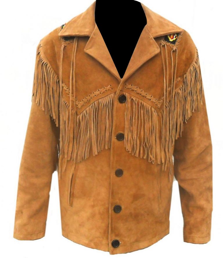 Western Leather Fringe Jacket for Men