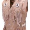 Western Leather Fringe Vest for Men WVJ10