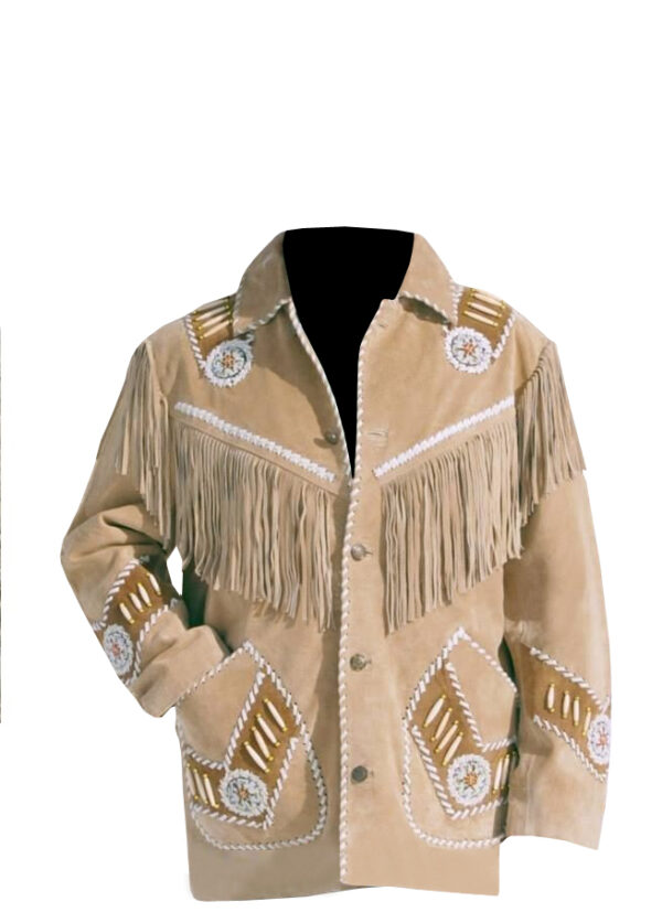 Western Leather Fringe Jacket for Men