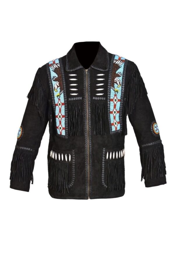 Western Leather Fringe Jacket for Men FJ1021