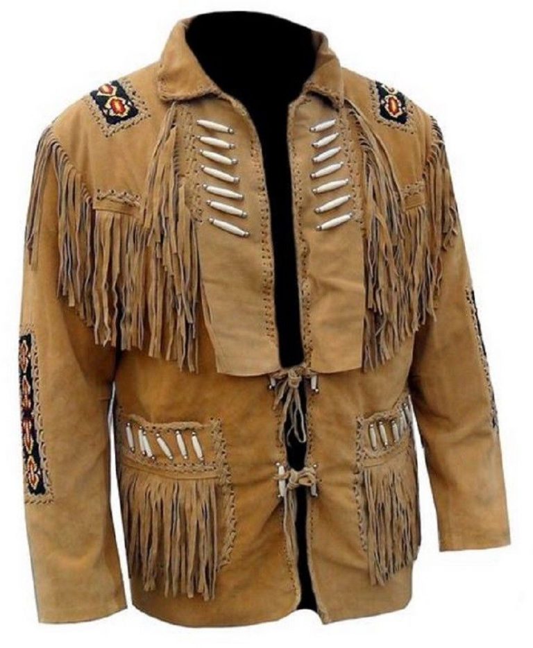 Western Leather Fringe Jacket for Men