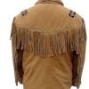 Western Leather Fringe Jacket for Men FJ1011