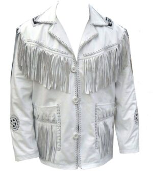 Western Leather Fringe Jacket for Men