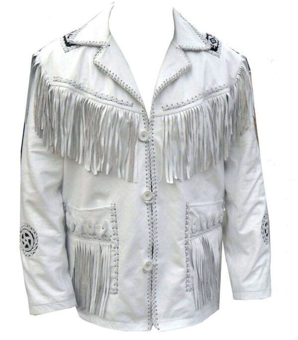 Western Leather Fringe Jacket for Men