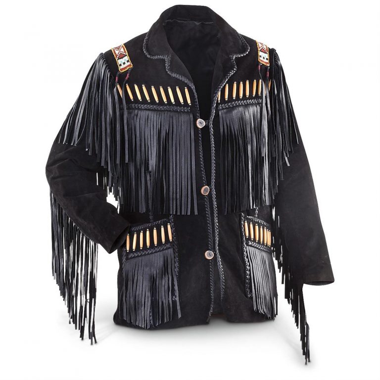 Western Leather Fringe Jacket for Men