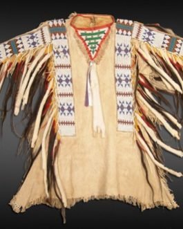 1800’s Old Style Native American Sioux Beaded Leather War Shirt SX133