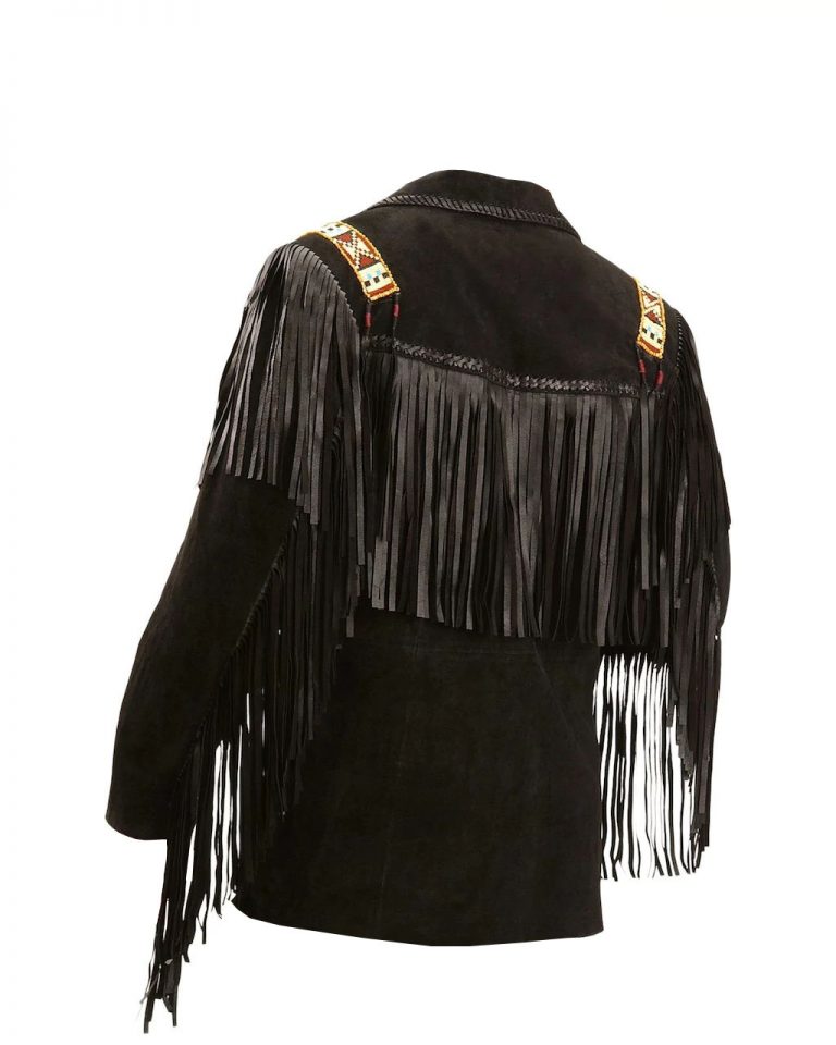 Western Leather Fringe Jacket for Men FJ1013