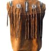 Western Leather Fringe Vest for Men VJ1013