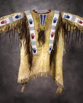 1800’s Old Native American Sioux Beaded Leather War Shirt SX1148