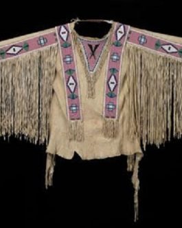 1800’s Old Native American Sioux Beaded Leather War Shirt SX1150