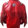Western Leather Fringe Jacket for Men FJ1015