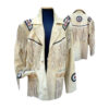Western Leather Fringe Jacket for Men