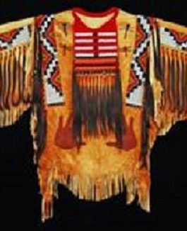 1800’s Old Native American Tan BuffaloHide Powwow Regalia SIOUX Beaded War Shirt NA178