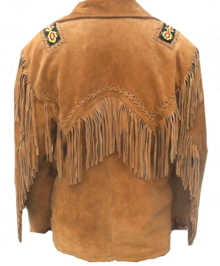 Western Leather Fringe Jacket for Men FJ1001