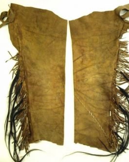 1800’s Old Style Native American Tan Suede Leather Tabular Chaps Leggings CP01