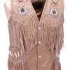 Western Leather Fringe Vest for Men
