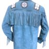 Western Leather Fringe Jacket for Men FJ1022