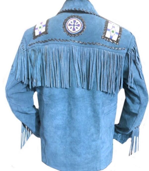 Western Leather Fringe Jacket for Men FJ1022