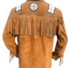 Western Leather Fringe Jacket for Men FJ1023