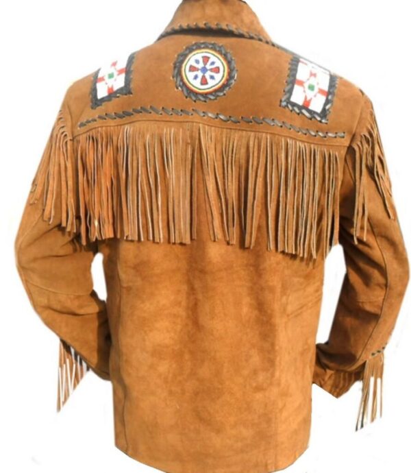 Western Leather Fringe Jacket for Men FJ1023
