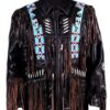 Western Leather Fringe Jacket for Men