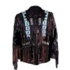 Western Leather Fringe Jacket for Men FJBL21