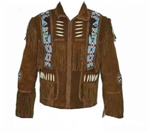 Western Leather Fringe Jacket for Men