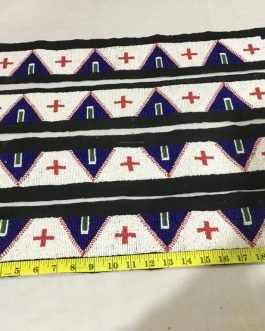 Handmade Native American Sioux Mountain Design Beadwork 2 Stripes BWD157