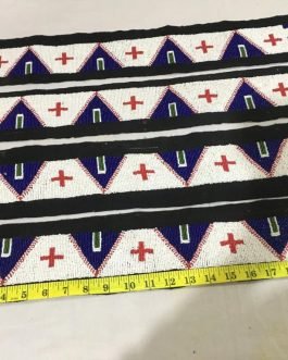 Handmade Native American Sioux Mountain Design Beadwork 2 Stripes BWD157