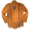 23D Western Leather Fringe Jacket for Men FJS23