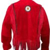 23G Western Leather Fringe Jacket for Men FJS23
