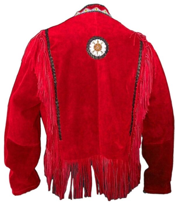 23G Western Leather Fringe Jacket for Men FJS23