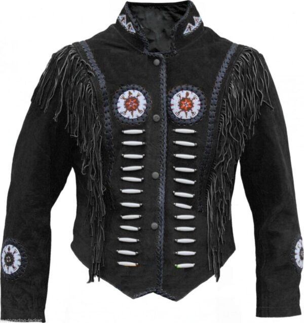 23l Western Leather Fringe Jacket for Men FJS23