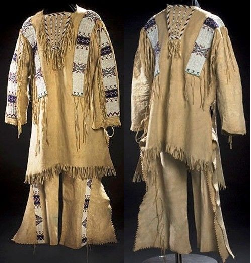 1800's Old Native American Tan Buckskin Leather Powwow Regalia SIOUX Beaded  War Shirt NA193