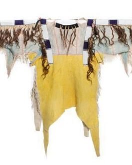 1800’s Old Native American Tan Buckskin Leather Powwow Regalia SIOUX Beaded War Shirt NA261