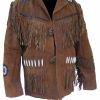 Western Leather Fringe Jacket for Men