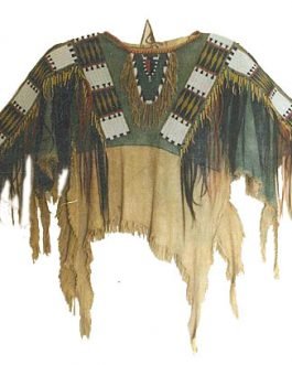 1800’s Old Native American Tan Buckskin Leather Powwow Regalia SIOUX Beaded War Shirt NA289