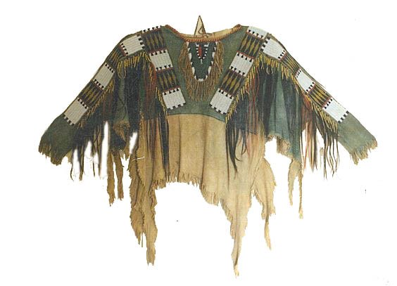 1800's Old Native American Tan Buckskin Leather Powwow Regalia SIOUX Beaded  War Shirt NA193