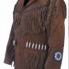 Western Leather Fringe Jacket for Men FJ1028