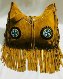 Handmade Beaded Leather Fringe Bag NBG101