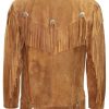 Western Brown Suede Leather Fringes Jacket FJ1041