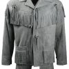 Western Brown Suede Leather Fringes Jacket FJ1041
