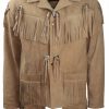 Western Brown Suede Leather Fringes Jacket FJ1041