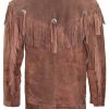 Western Brown Suede Leather Fringes Jacket FJ1041