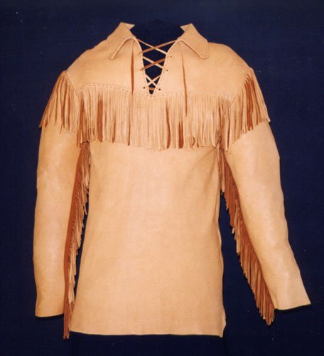Mens Mountain Man Tan Buckskin Leather Fringes Shirt MMT452 - MyPowwowStore