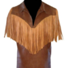 Western Leather Fringe Vest for Men