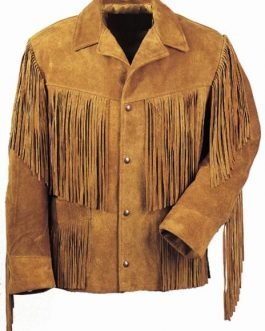 Western Brown Suede Leather Fringes Jacket FJ1049