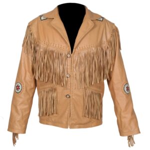 Western Leather Fringe Jacket for Men