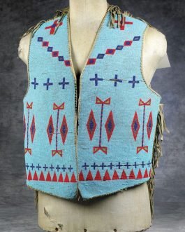 1800’s Old Style Native American Crow Beaded Vest CRV-1012